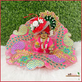 Blended Thread Stone Work Brink Pink Laddu Gopal Poshak